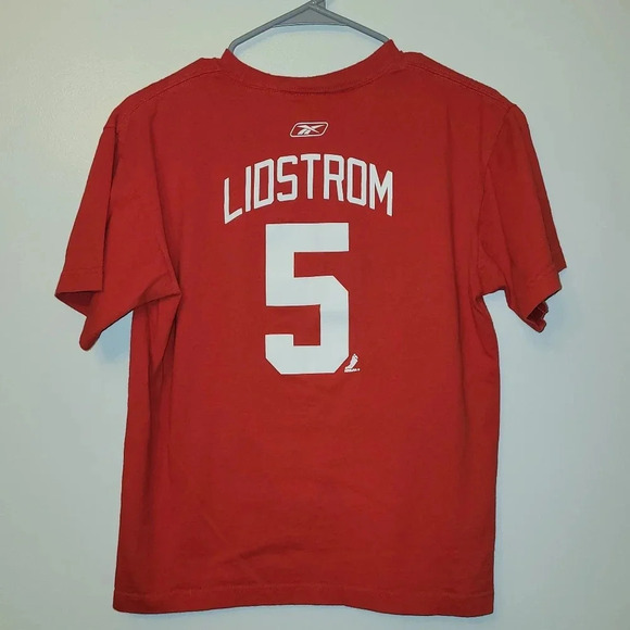 Detroit Red Wings Reebok Tee Kids/Youth XL LIDSTROM #5 NFL Hockey LOT E28 - Picture 5 of 6